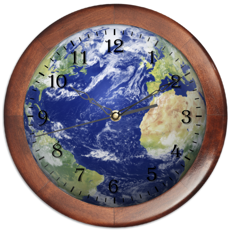 цена Printio Часы круглые из дерева Мировые часы