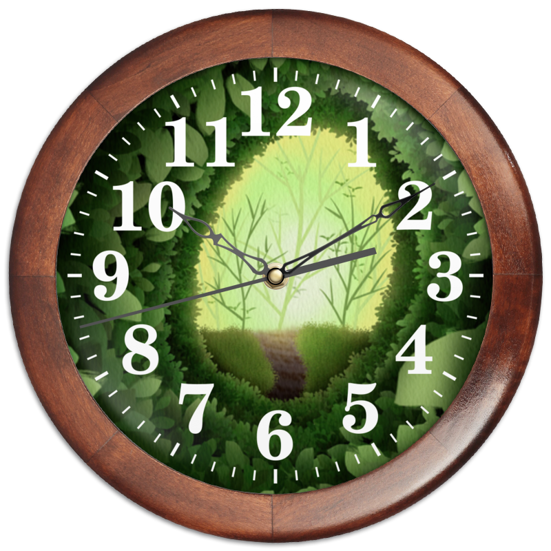Printio Часы круглые из дерева Таинственный лес