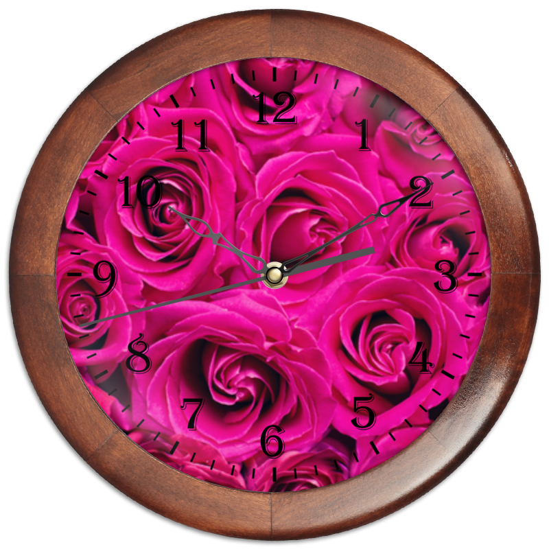 Printio Часы круглые из дерева Pink roses printio часы круглые из пластика pink roses
