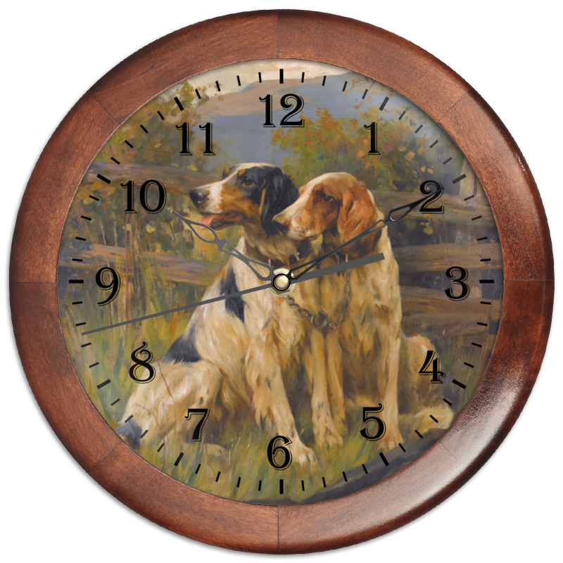 Printio Часы круглые из дерева Собаки