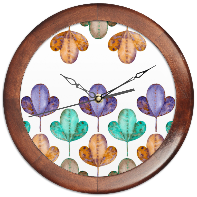 Printio Часы круглые из дерева Осенние листья printio часы круглые из дерева фиолетовые бабочки