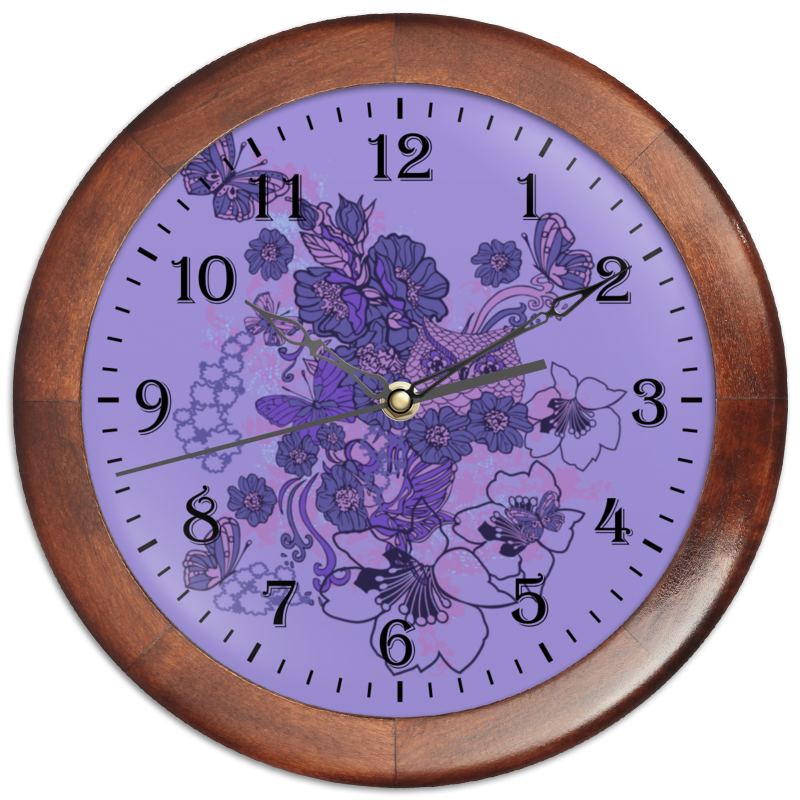 Printio Часы круглые из дерева Сова в цветах