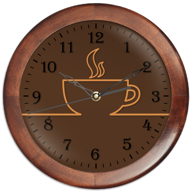 Printio Часы круглые из дерева Кофе тайм / coffee time