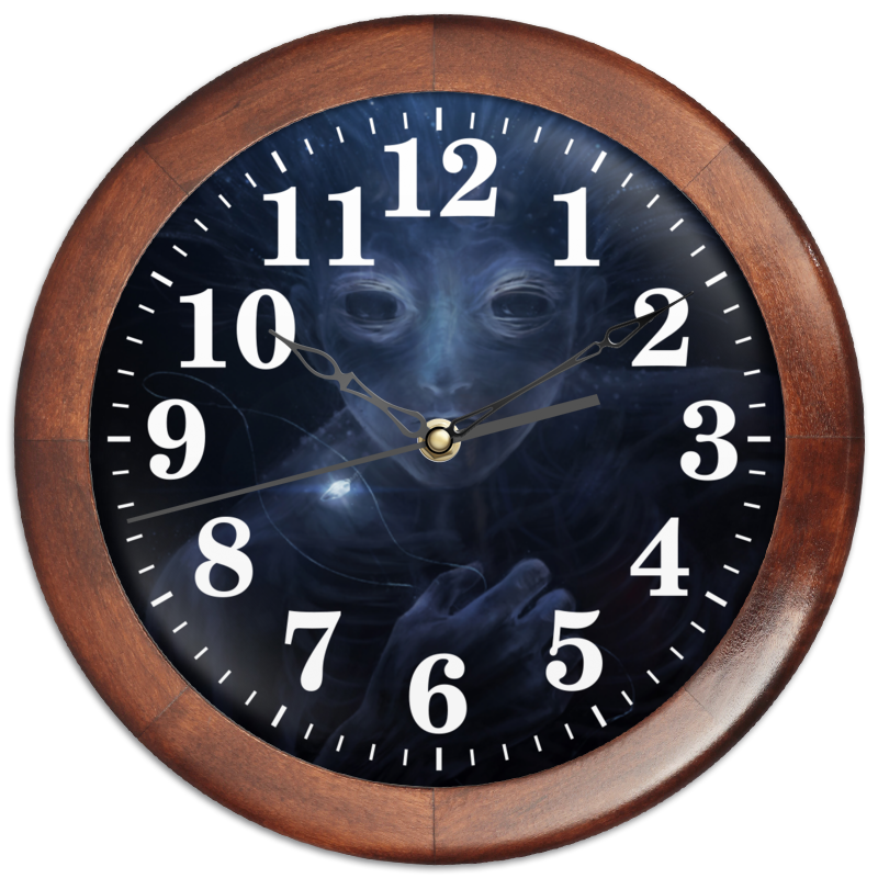 Printio Часы круглые из дерева Призрак глубокого моря