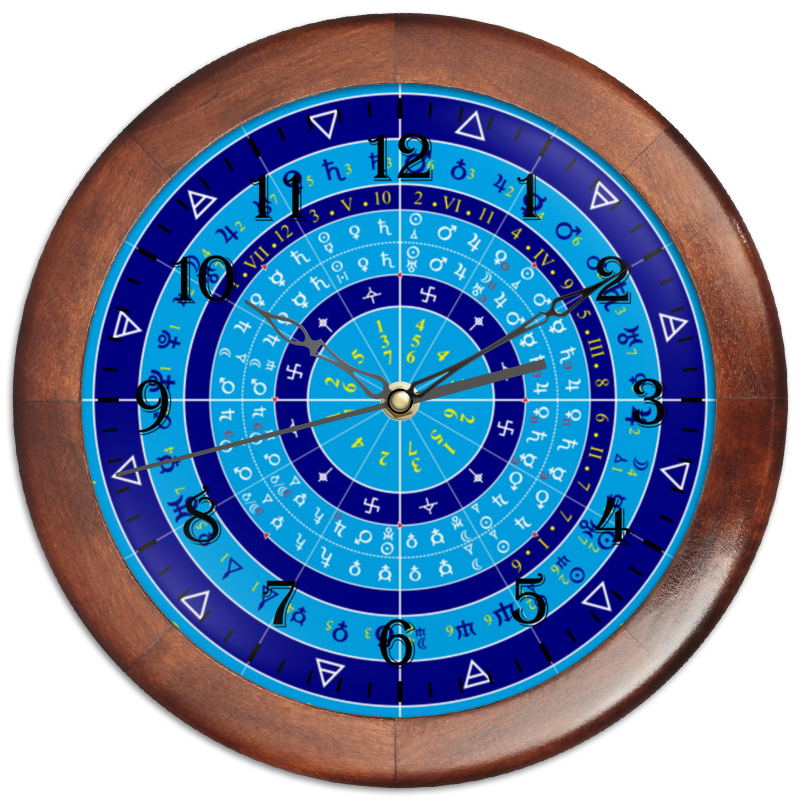 Printio Часы круглые из дерева Зодиакальный круг введение в эзотерическую тарологию