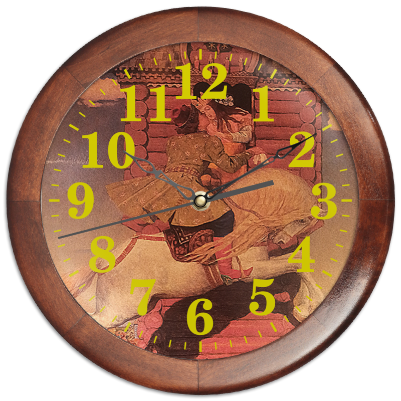 цена Printio Часы круглые из дерева Сивка-бурка.
