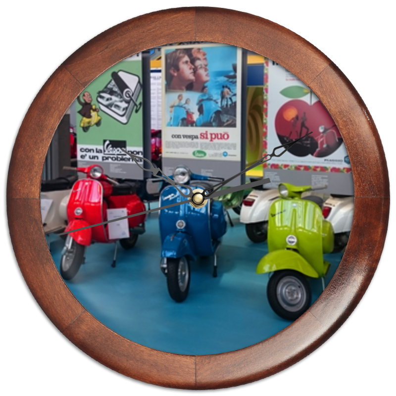 Printio Часы круглые из дерева Vespa