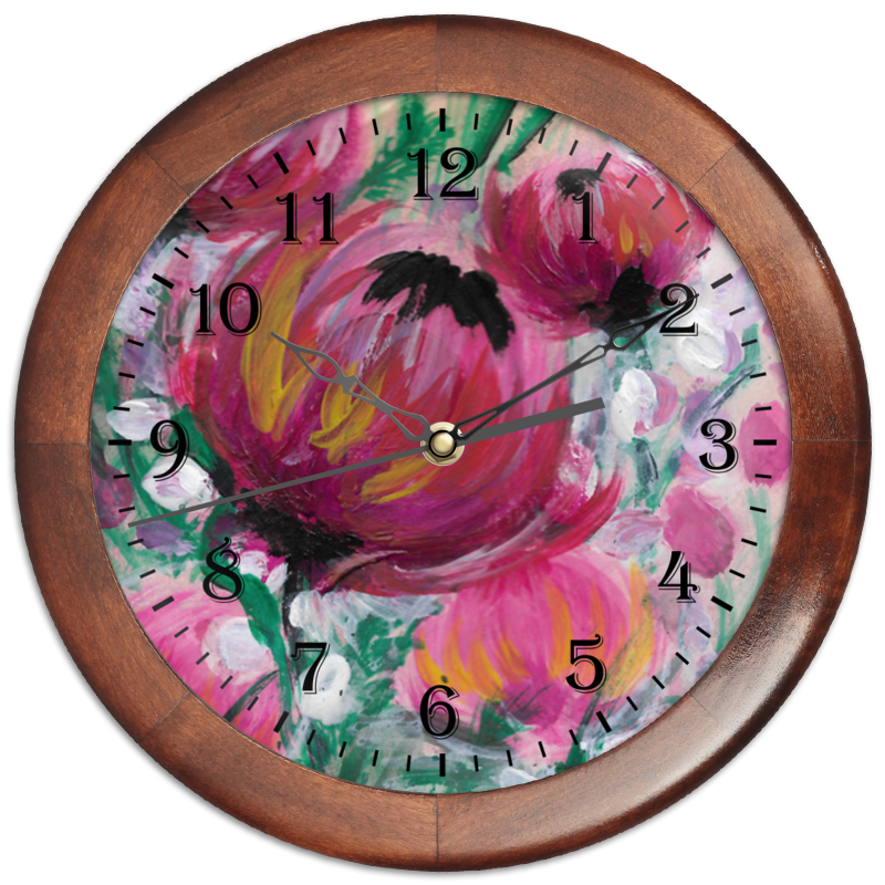 Printio Часы круглые из дерева Полевые цветы printio часы круглые из пластика полевые цветы