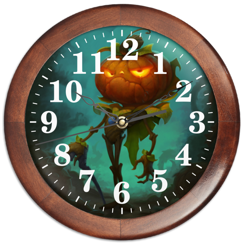 цена Printio Часы круглые из дерева Хэллоуин