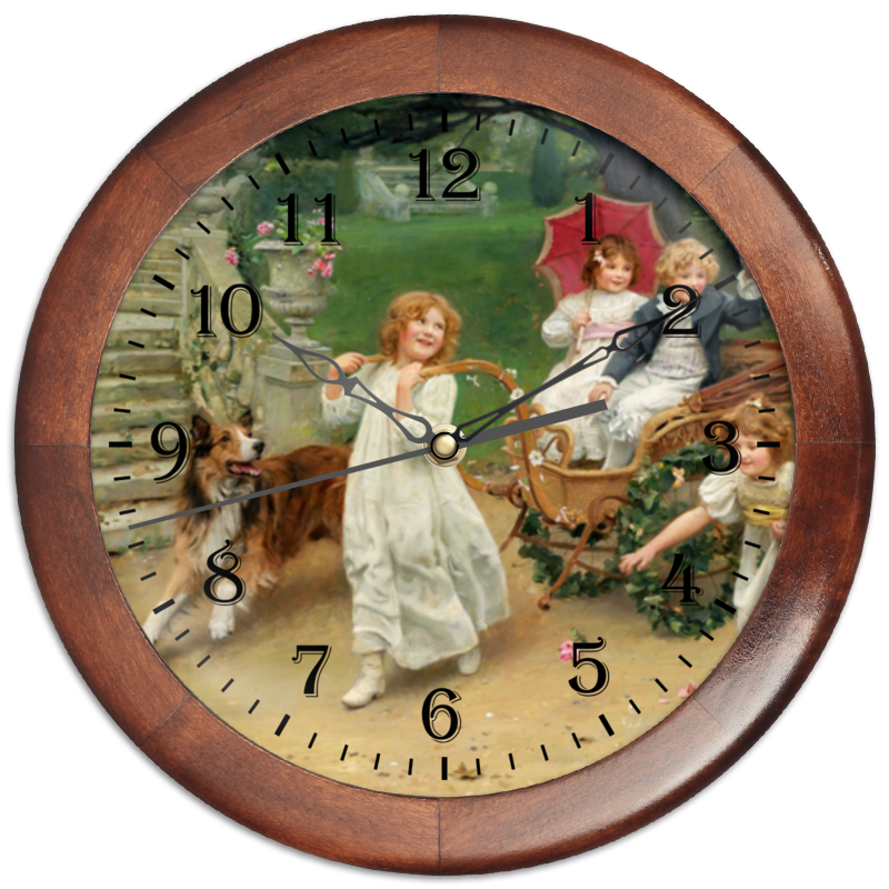 Printio Часы круглые из дерева Картина артура элсли (1860-1952)