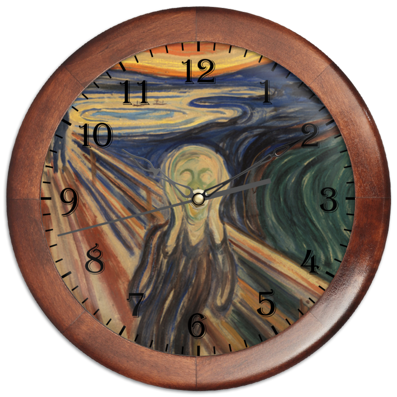Printio Часы круглые из дерева Крик (эдвард мунк) printio часы круглые из дерева девушки на мосту картина эдварда мунка