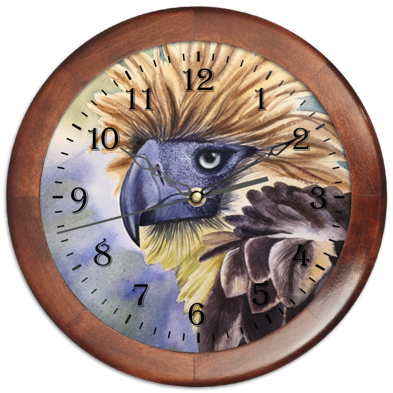 Printio Часы круглые из дерева Филиппинский орел