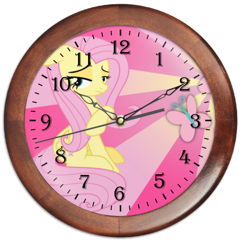 Printio Часы круглые из дерева Fluttershy color line printio часы круглые из пластика rarity color line