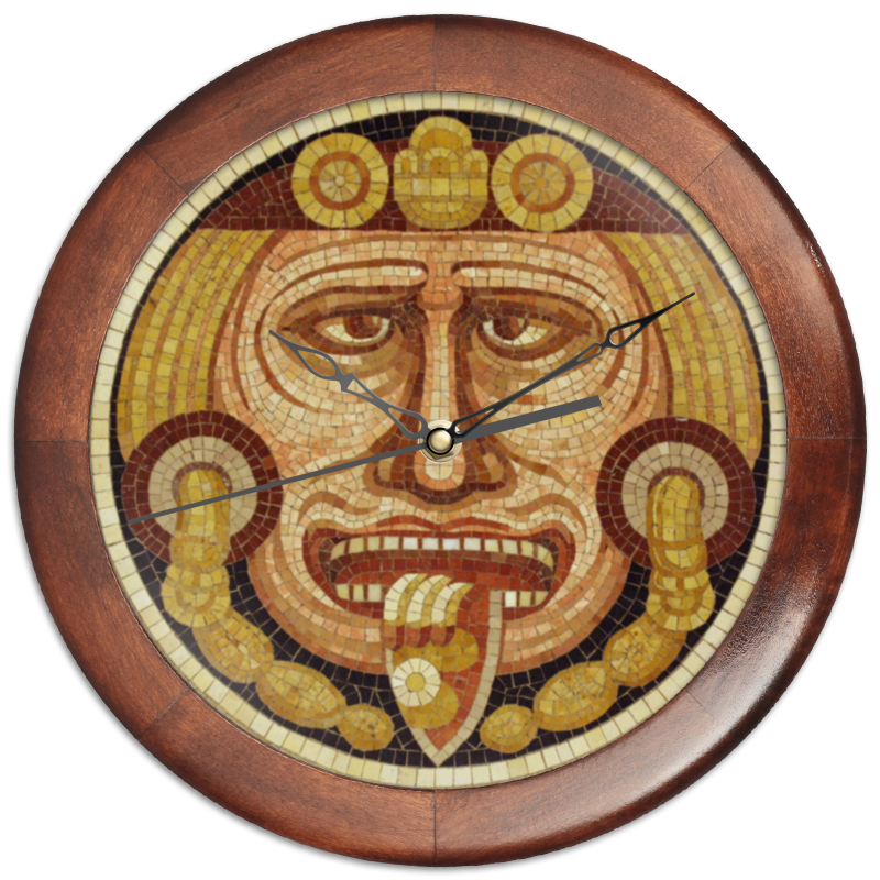 цена Printio Часы круглые из дерева Этно-часы