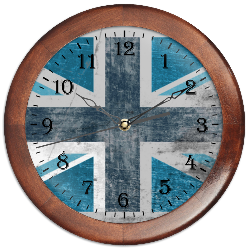Printio Часы круглые из дерева Голубой флаг британии