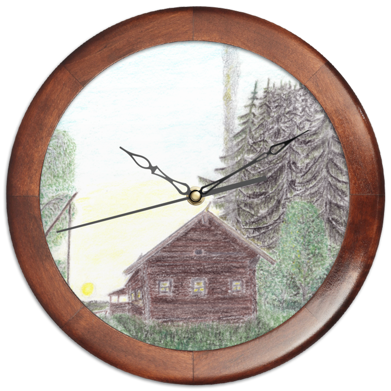 Printio Часы круглые из дерева Русский север часы север часы север mx100 1225