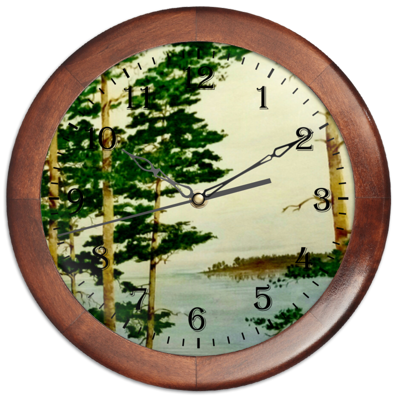 Printio Часы круглые из дерева На днепре мини печь великие реки днепр 1