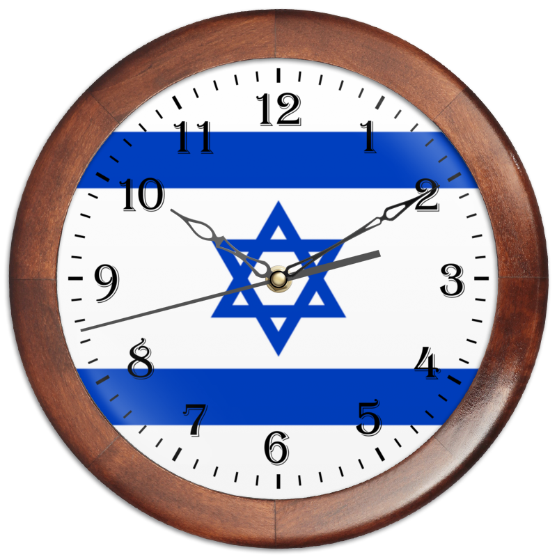 Printio Часы круглые из дерева Земля обетованная - израиль!