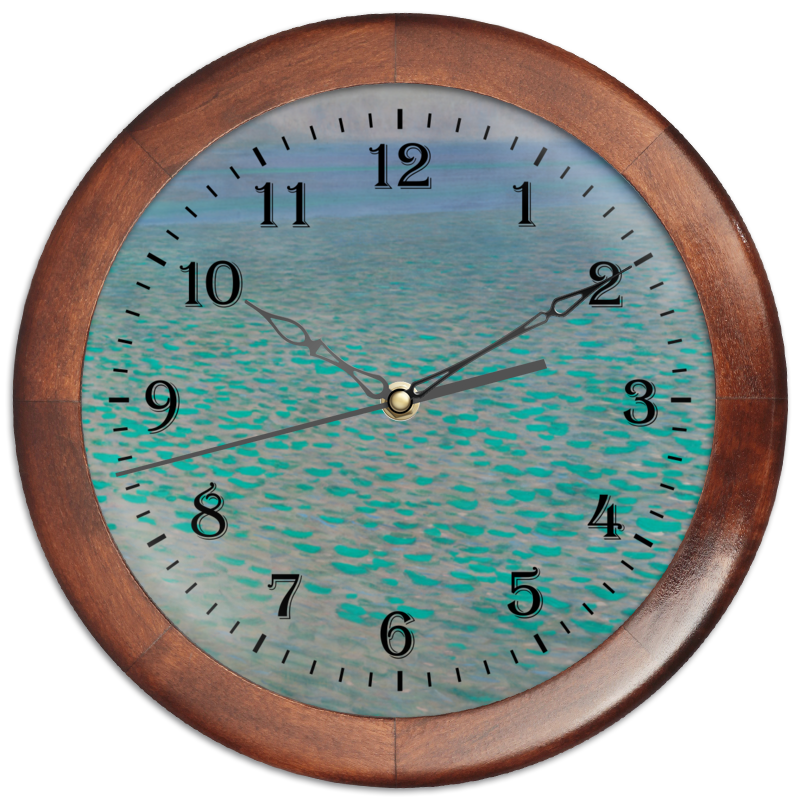 Printio Часы круглые из дерева Озеро аттерзее (густав климт)