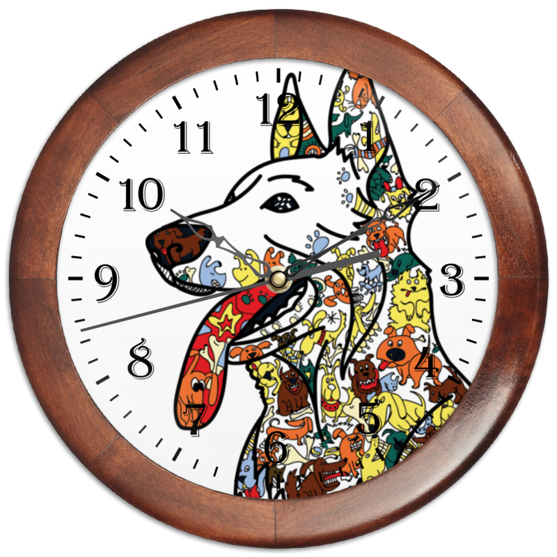 цена Printio Часы круглые из дерева Забавные собаки