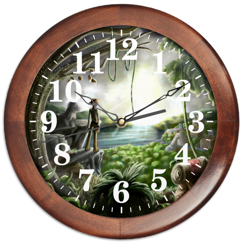 Printio Часы круглые из дерева Остров