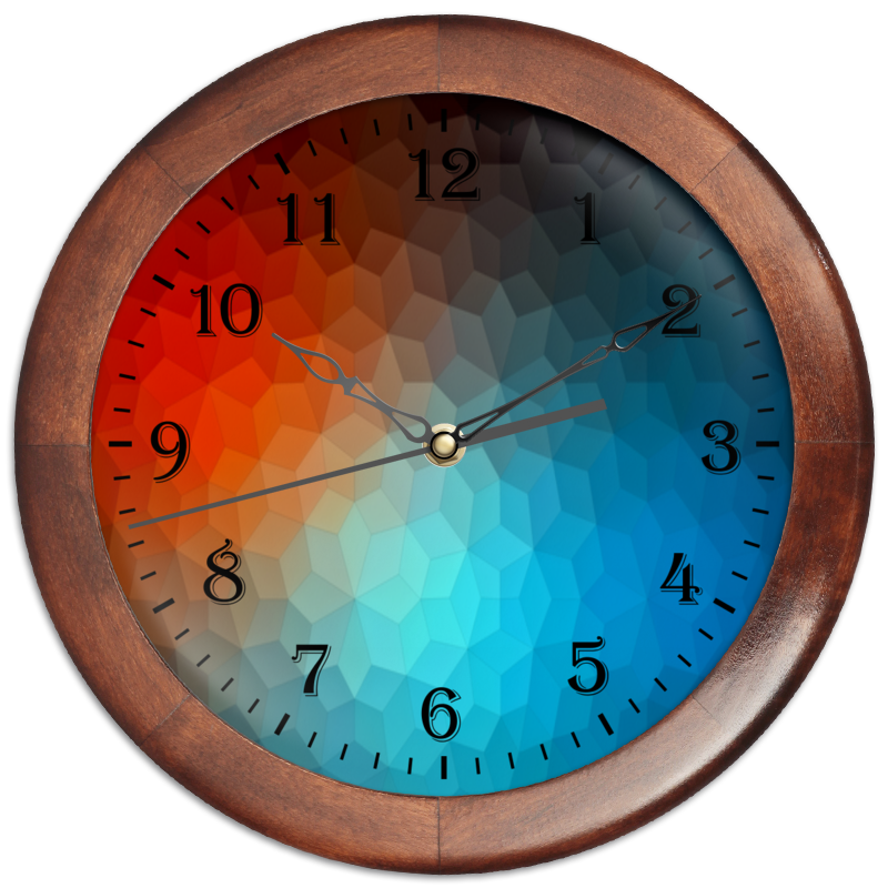 Printio Часы круглые из дерева Polygon color