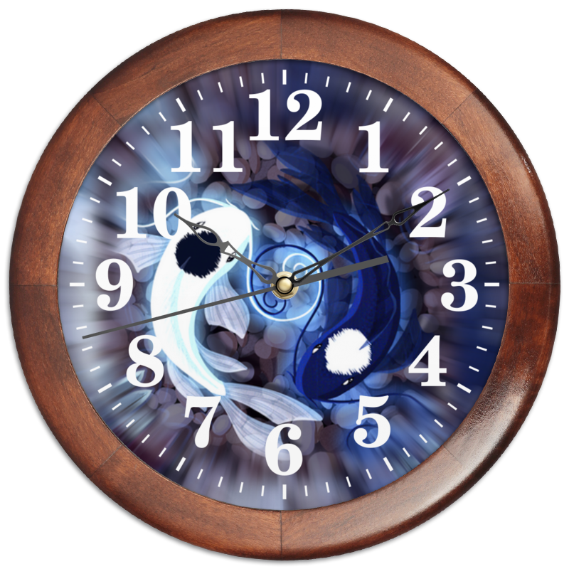Printio Часы круглые из дерева Рыбки printio часы круглые из пластика золотые рыбки