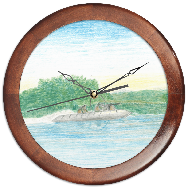 Printio Часы круглые из дерева Рейд, джунгли