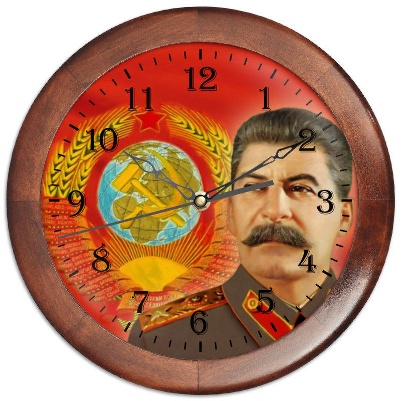 Printio Часы круглые из дерева Время вперед