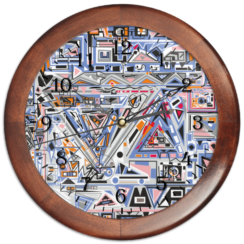 Printio Часы круглые из дерева Ташизм printio часы круглые из пластика ташизм