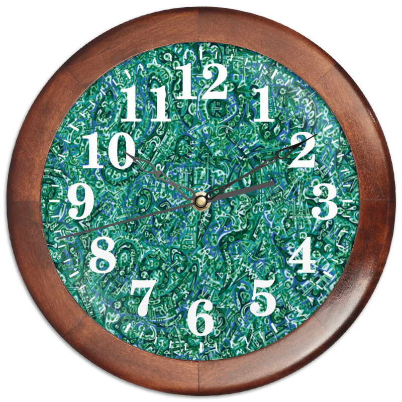 цена Printio Часы круглые из дерева Бирюзовый