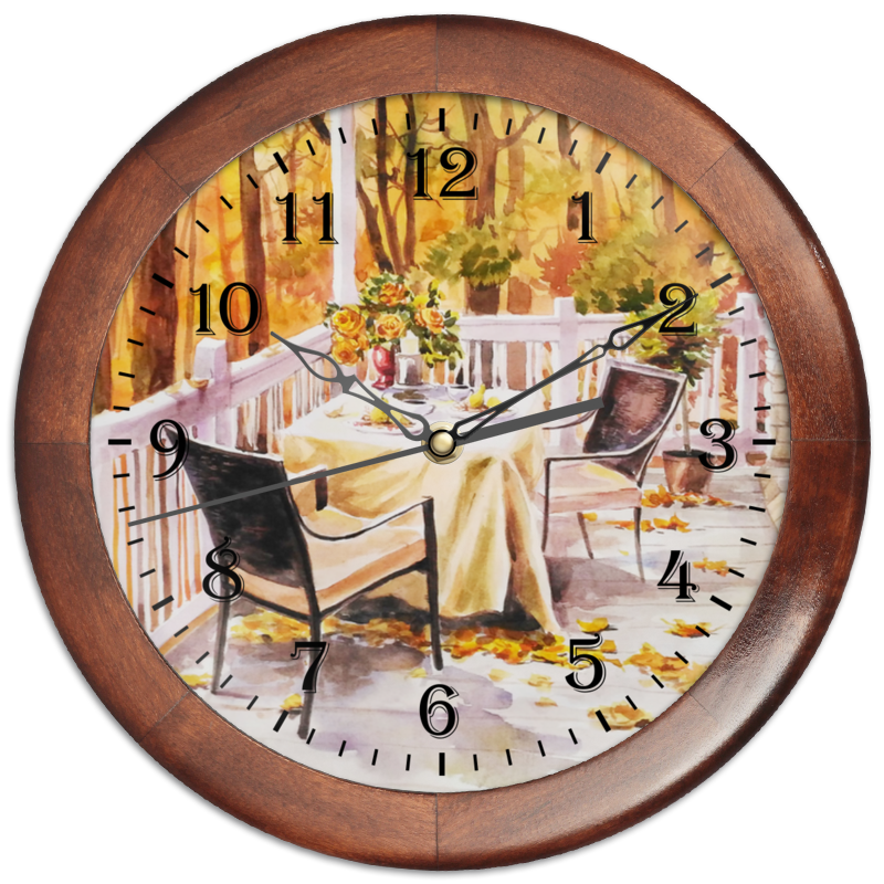 Printio Часы круглые из дерева Свидание с осенью осин д запах солнца