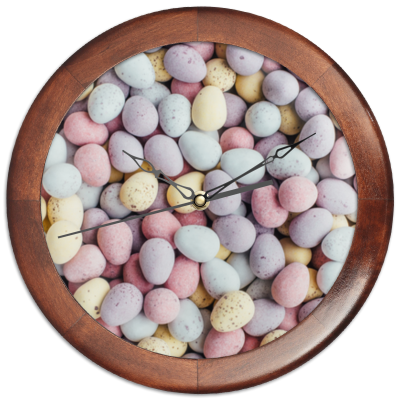 цена Printio Часы круглые из дерева Разноцветные камни