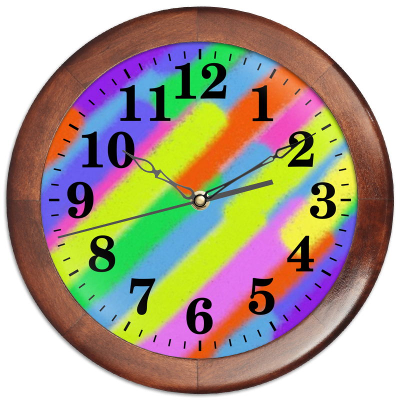 Printio Часы круглые из дерева Яркая абстракция в полоску бусины круглые 12 мм разноцветные полоски 40 шт sf 2245 1