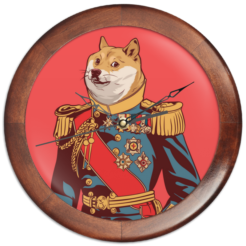 Printio Часы круглые из дерева Doge