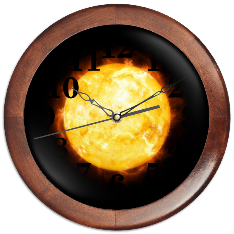 цена Printio Часы круглые из дерева Утро начинается.