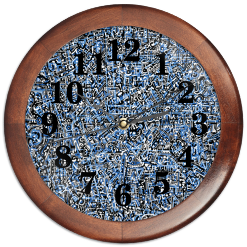 Заказать часы для офиса в Москве. Часы круглые из дерева Сверхчеловеческие формы от Vadim Koval - готовые дизайны и нанесение принтов.