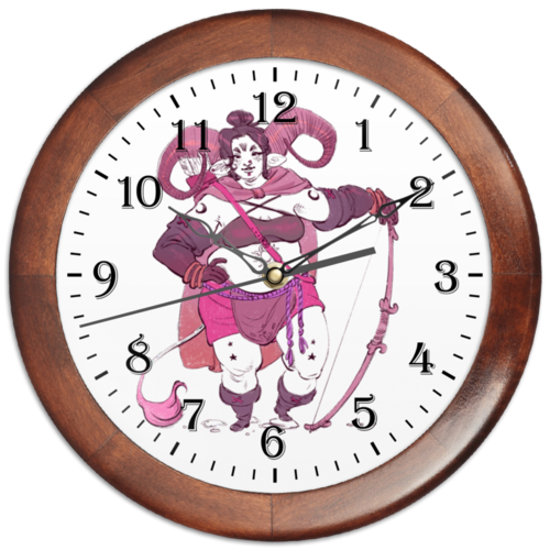 Заказать часы для офиса в Москве. Часы круглые из дерева Знак зодиака Овен от theirenemen - готовые дизайны и нанесение принтов.