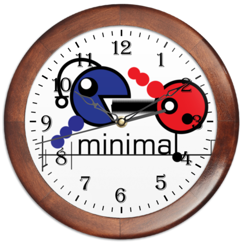 Заказать часы для офиса в Москве. Часы круглые из дерева Минимал от Vadim Koval - готовые дизайны и нанесение принтов.