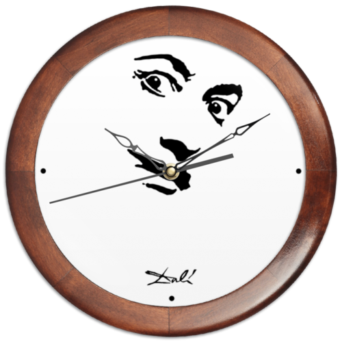 Заказать часы для офиса в Москве. Часы круглые из дерева Dali clock от Владимир Ушанов - готовые дизайны и нанесение принтов.