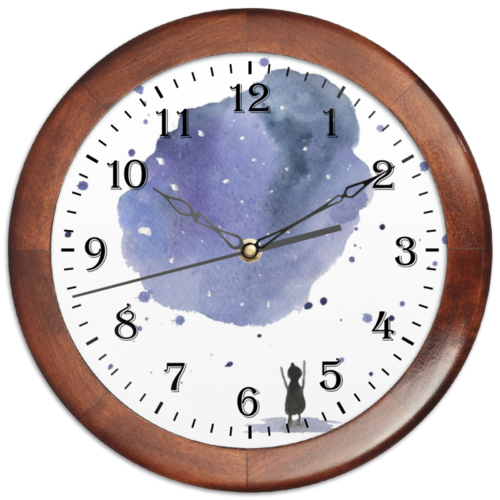 Заказать часы для офиса в Москве. Часы круглые из дерева Мысли о мире от Ольга Краснова - готовые дизайны и нанесение принтов.