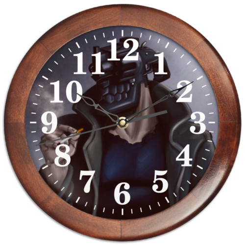 Заказать часы для офиса в Москве. Часы круглые из дерева Жизнь без оружия от Дана Столыпина - готовые дизайны и нанесение принтов.
