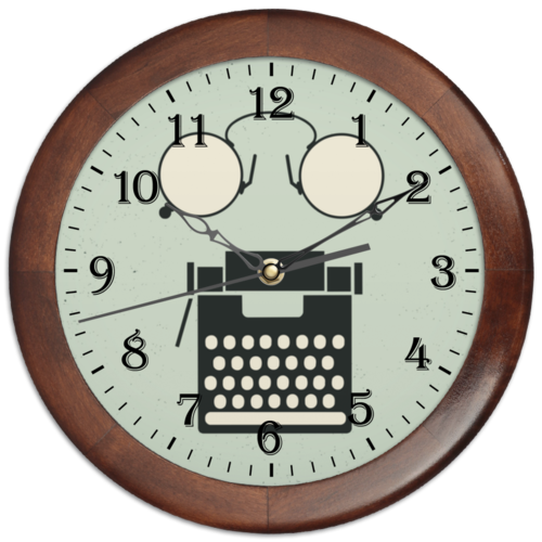 Заказать часы для офиса в Москве. Часы круглые из дерева Коллаж ретро от alexzel - готовые дизайны и нанесение принтов.