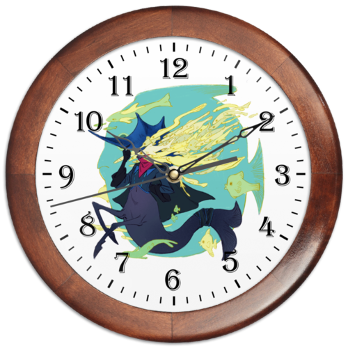 Заказать часы для офиса в Москве. Часы круглые из дерева Знак зодиака Рыбы от theirenemen - готовые дизайны и нанесение принтов.
