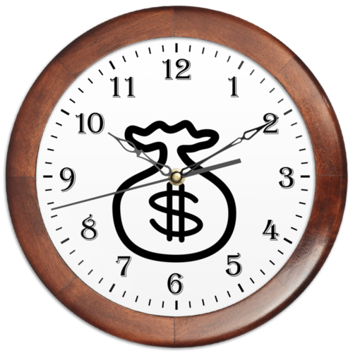 Заказать часы для офиса в Москве. Часы круглые из дерева Амулет для притягивания денег. от DEPALL - готовые дизайны и нанесение принтов.