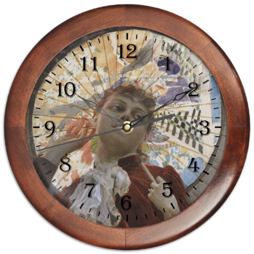 Заказать часы для офиса в Москве. Часы круглые из дерева Воздушные замки (картина Андерса Цорна) от trend - готовые дизайны и нанесение принтов.