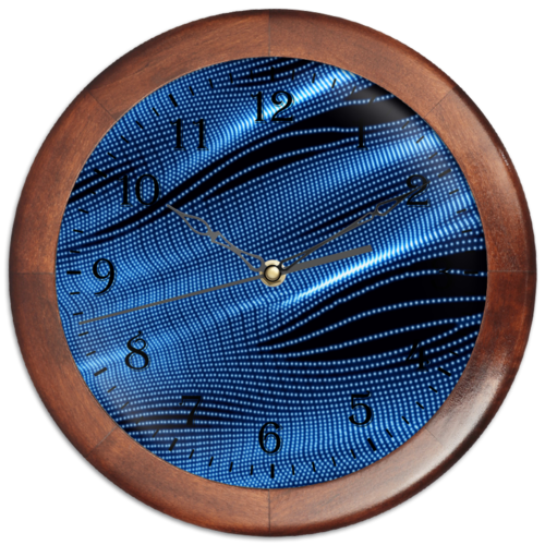 Заказать часы для офиса в Москве. Часы круглые из дерева Звуковые волны от THE_NISE  - готовые дизайны и нанесение принтов.