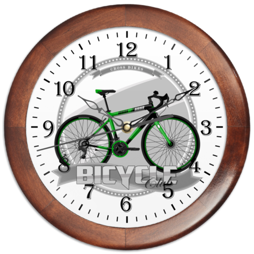 Заказать часы для офиса в Москве. Часы круглые из дерева Участник велосипедного соревнования.  от cutworld@yandex.ru - готовые дизайны и нанесение принтов.