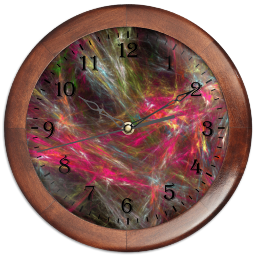 Заказать часы для офиса в Москве. Часы круглые из дерева Абстрактный дизайн от Venera210 - готовые дизайны и нанесение принтов.