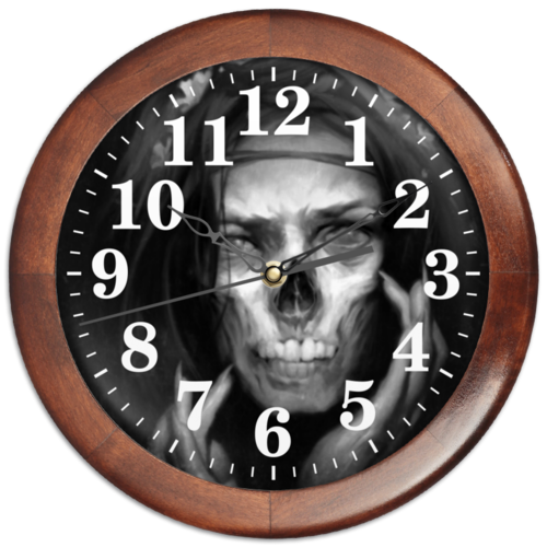 Заказать часы для офиса в Москве. Часы круглые из дерева Ведьма от Дана Столыпина - готовые дизайны и нанесение принтов.